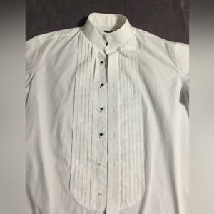 J. Ferrar Classic White Men's Slim Fit Tuxedo Dress Shirt, gently worn.